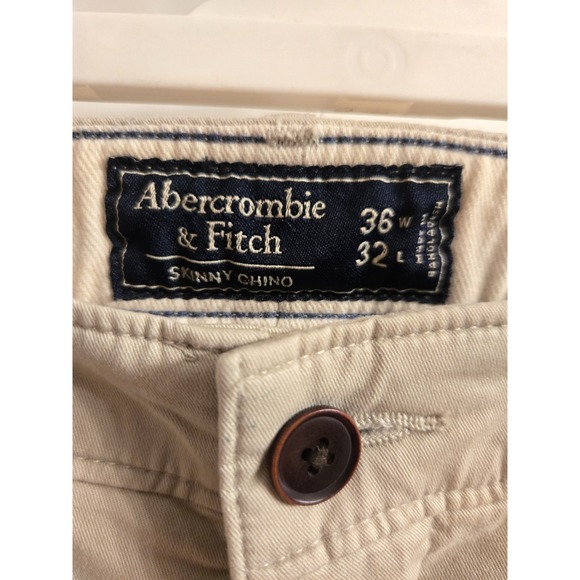 Abercrombie & Fitch Skinny Stretch Chino Pants, Men's Size 36x32 (small flaw) - Picture 2 of 7